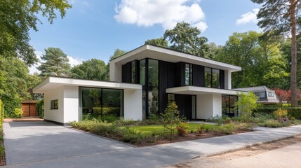 Modern Architectural Marvel Surrounded by Lush Greenery and Nature