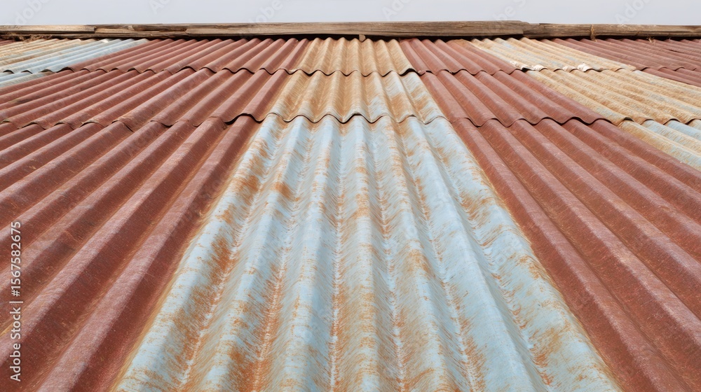 Aufkleber rusty metal roof with unique texture and color patterns