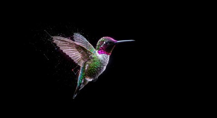Fototapeta premium Hummingbird in flight, abstract style
