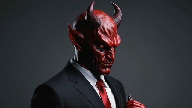 Terrifying red devil in a suit: A conceptual depiction of evil in corporate form