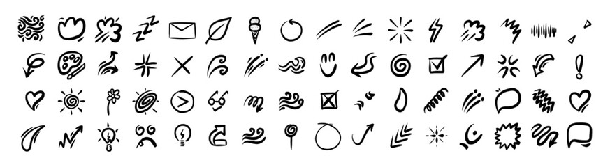 Handdrawn Abstract Doodle Icon Collection
