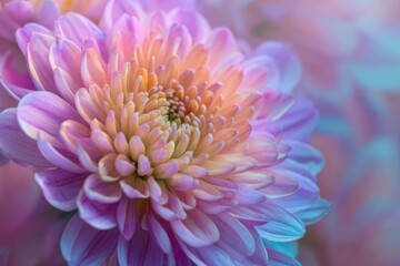 Beautiful chrysanthemum flower with pastel colors