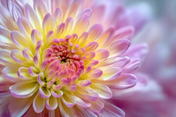 Beautiful chrysanthemum flower with pastel colors