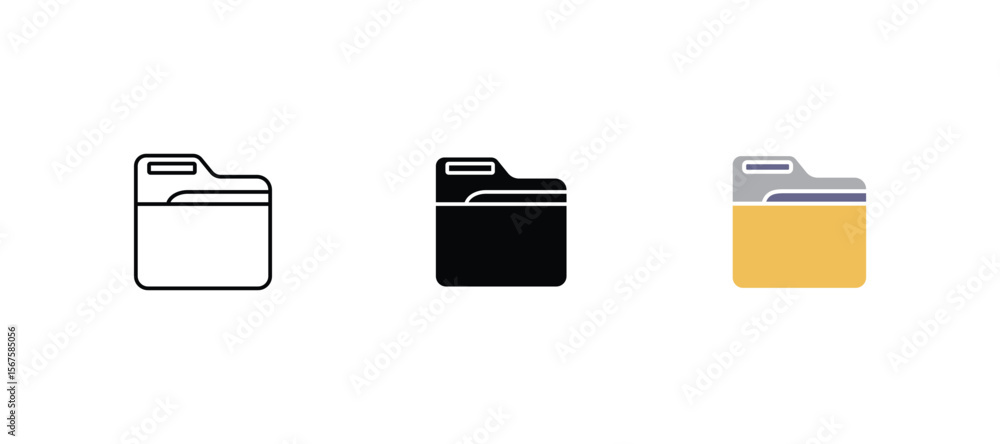 Aufkleber  Data storage folder, file document icon for app and web use. Folder and file document archive vector icon set.
