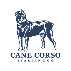 Cane Corso Dog logo design vector. Silhouette Cane Corso Dog Template Illustration. Icon Symbol