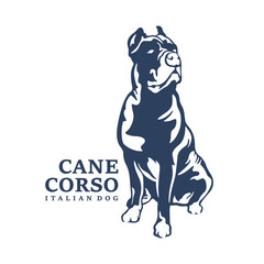 Cane Corso Dog logo design vector. Silhouette Cane Corso Dog Template Illustration. Icon Symbol