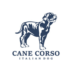 Cane Corso Dog logo design vector. Silhouette Cane Corso Dog Template Illustration. Icon Symbol