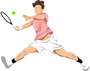 Vector Illustration of Man Playing Tennis
