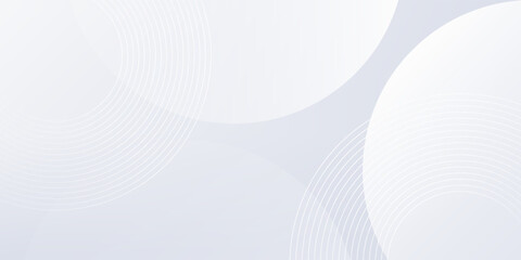 Vector white background with white circle lines. Digital future technology concept background