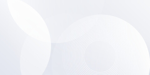 Vector white background with white circle lines. Digital future technology concept background