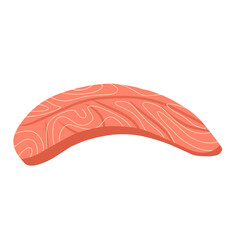 Salmon fillet illustration, salmon meat slices, seafood vector illustration 