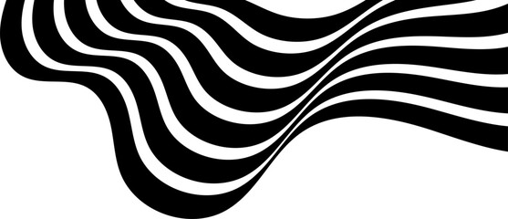 Abstract geometric line wave banner. perspective Shape with 3d dimensional effect