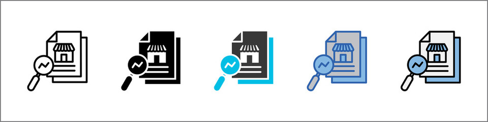 Market Research Icon Pack Multistyle Illustration