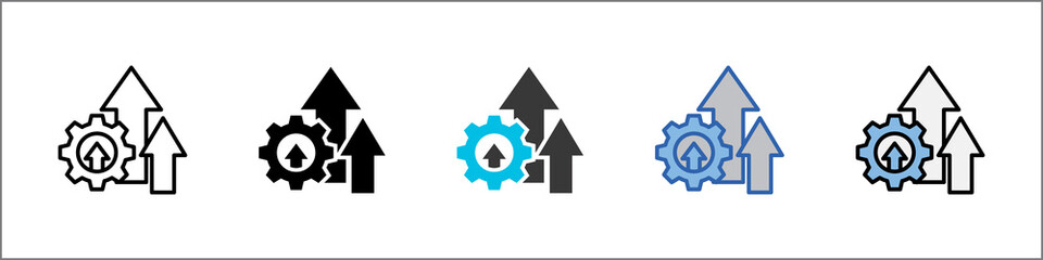 Growth Icon Pack Multistyle Illustration