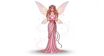 Spirit of Love The Graceful Fairy on White