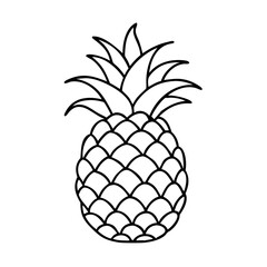 Fototapeta premium Detailed pineapple fruit isolated coloring page 