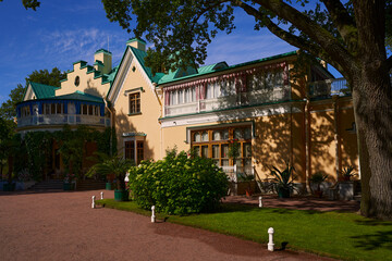 Cottage palace in Alexandria park in Summer, Saint Petersburg, Russia