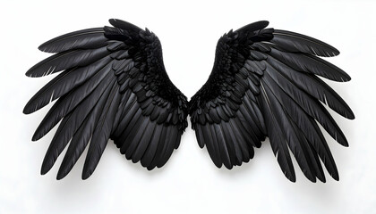 Black Wings with Isolated Background.