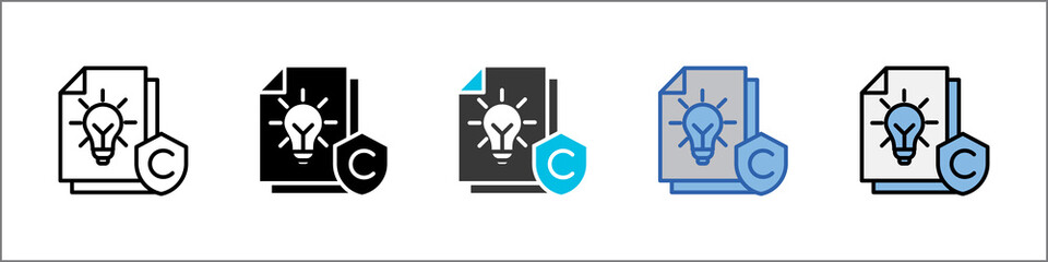 Intellectual Property Icon Pack Multistyle Illustration