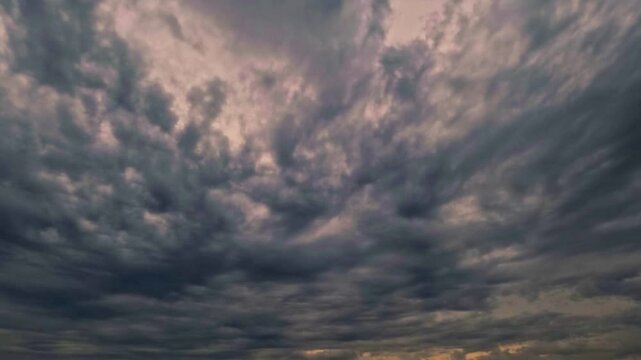 fast timelapse of the sky with late evening clouds after sundown