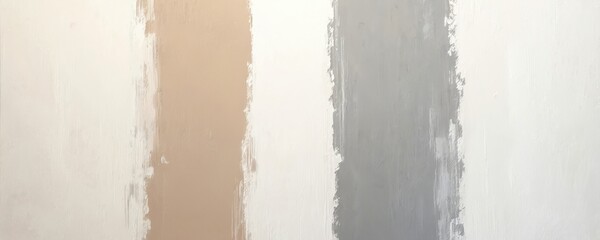 Abstract neutral background with hand-painted acrylic brush strokes in pastel tones. Featuring beige, grey, white paint textures on canvas, perfect for modern designs, invitations, elegant wallpapers.