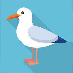Obraz premium Cute seagull flat vector
