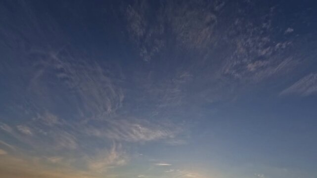 timelapse of the sky of fluffy clouds at sunrise after the rain for forecast
