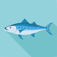 Obraz premium Cute barracuda flat vector