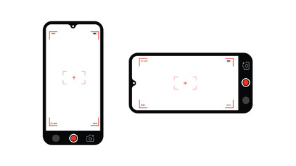 Camera Frame Viewfinder Overlay on Black Background. Vector