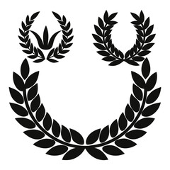 Obraz premium Laurel, Oak, and Wheat Wreaths Silhouette Set – Award & Heraldic Emblem Vector Collection