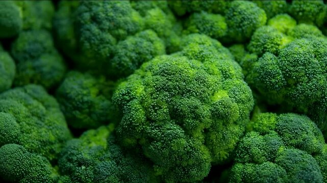 Vibrant green broccoli florets symbolize health, nutrition, and vegetarian lifestyles a close-up highlights texture and organic growth