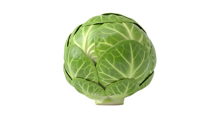 Obraz premium Close-up Studio Shot of a Fresh Green Brussels Sprout on White Background