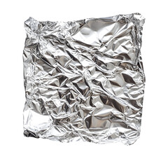 Crumpled Aluminum Foil Sheet Texture Background,