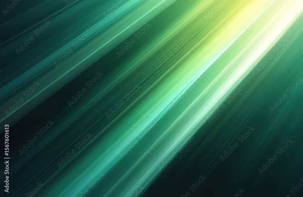 Poster dynamic diagonal lines featuring vibrant green to yellow gradient. abstract design suggests motion, 