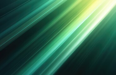 Fototapeta premium Dynamic diagonal lines featuring vibrant green to yellow gradient. Abstract design suggests motion, speed, energy, embodying futuristic technological feel. Suitable for backgrounds, wallpapers,