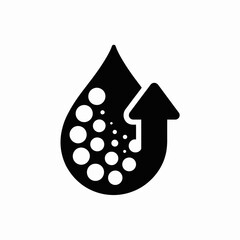 Water Drop Ascension: A stylized graphic depicts a water droplet with rising bubbles and an upward arrow, symbolizing purification or growth, set against a clean background.
