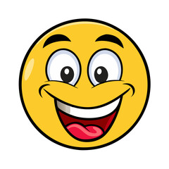 Fototapeta premium Crazy cartoon funny face with smiling expression vector Illustration 