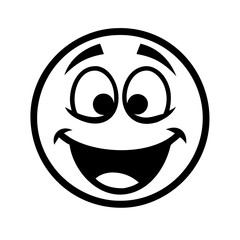 Fototapeta premium Crazy cartoon funny face with smiling expression vector Illustration 