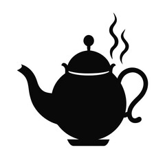 Hot teapot on a white background