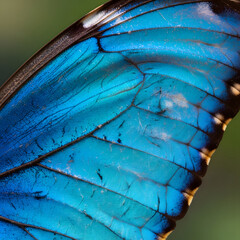 Intricate Blue Butterfly Wing Detail