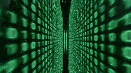 Floating Digital Towers with Cascading Binary Waterfalls and Sparkling Particle Streams - Powered by Adobe