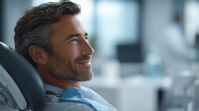 Calm middle-aged businessman with gray hair and beard relaxing in a modern office environment with a confident smile and professional attire - Powered by Adobe