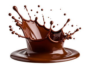 Chocolate splash dark chocolate dessert sweet food cocoa deliciousness on transparent background