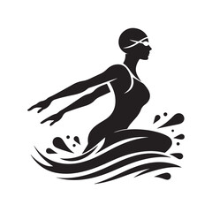 swimmers vector silhouette clip art logo designs illustrations collections. swimming sports sets.