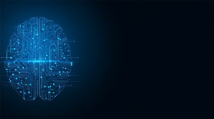 AI-Integrated Minimalist Brain Design Concept