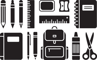 stationery icons set