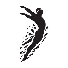 swimmers vector silhouette clip art logo designs illustrations collections. swimming sports sets.