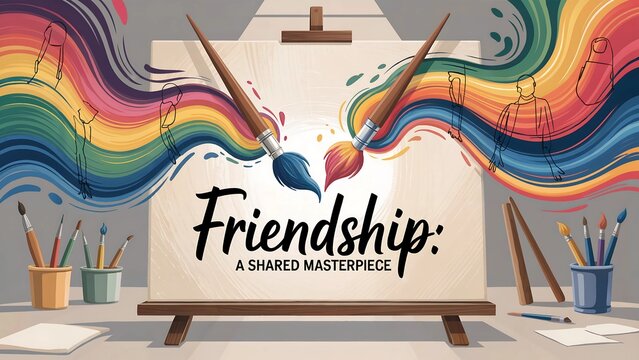 Friendship A shared masterpiece painted with love and laughter creating lasting memories warm