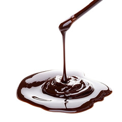 Melted chocolate pouring delicious dark treat sweet dessert