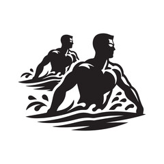 swimmers vector silhouette clip art logo designs illustrations collections. swimming sports sets.